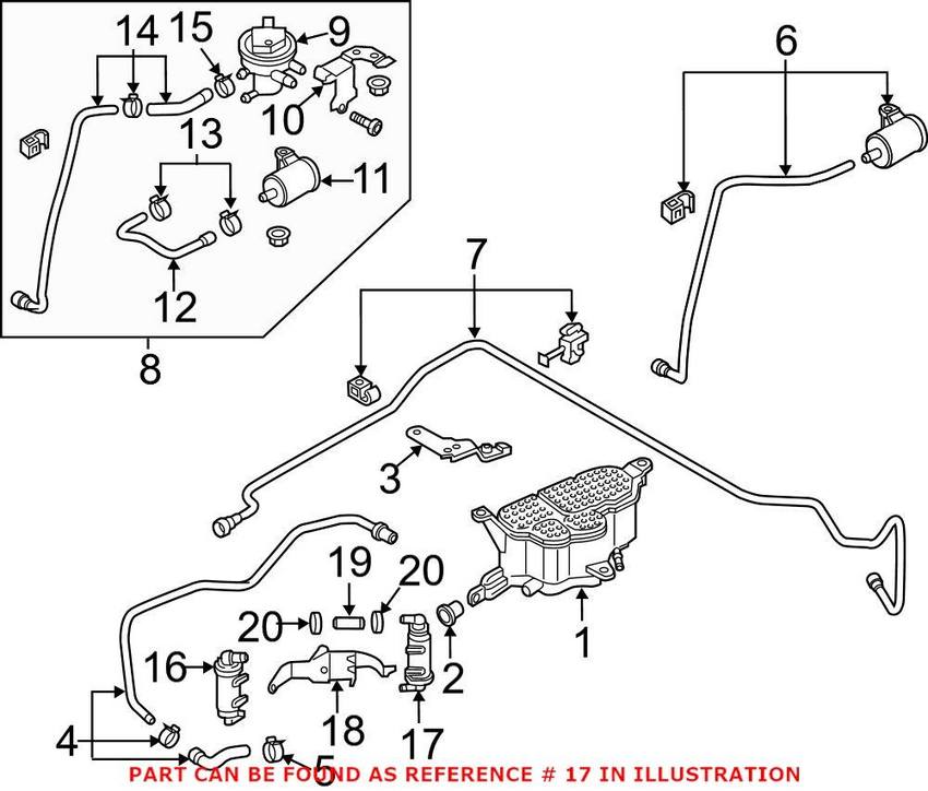 Audi Secondary Air Injection Solenoid Air Filter 8R0201232E